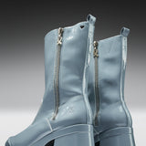 Halcyon Chunky Heeled Boots -Sea Blue