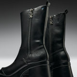 Halcyon Chunky Heeled Boots-Black