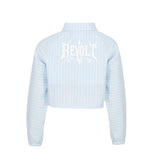 Honeydrop Striped Crop Shirt - Baby Blue