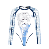 Dreamwave Anime-Print Bodysuit - Blue