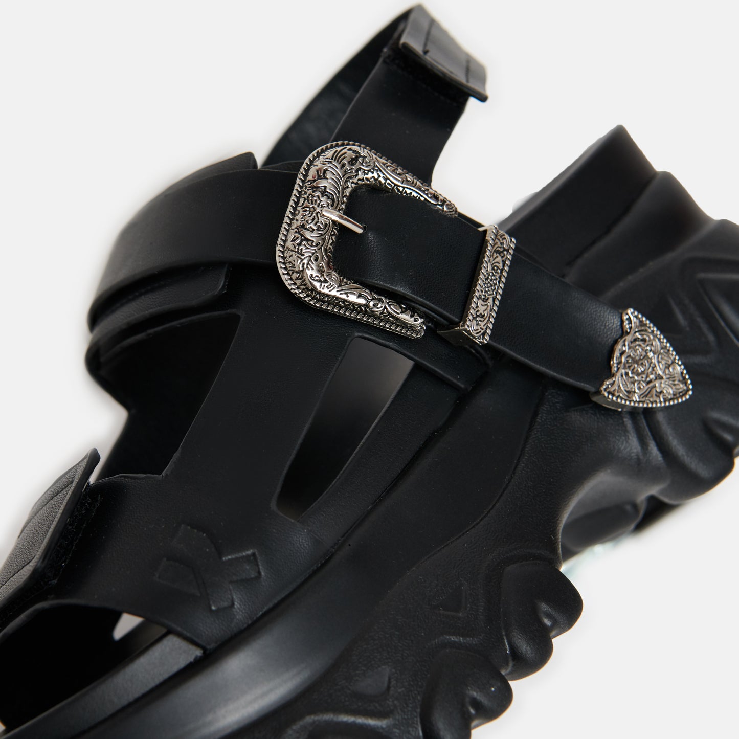 Iron Surveillance Chunky Sandals - Sandals - KOI Footwear - Black - Side Detail View