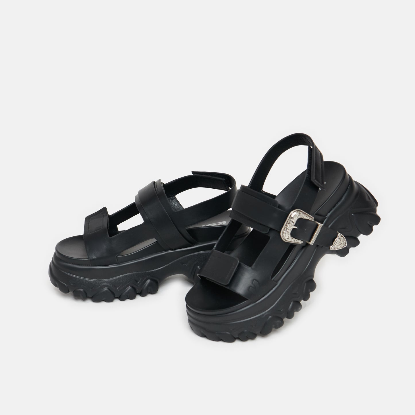 Iron Surveillance Chunky Sandals - Sandals - KOI Footwear - Black - Side Detail