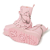 Yami Pastel Pink Chunky Platform Boots - under view