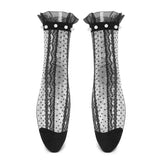 Flutterby Pearl Lace Black Socks