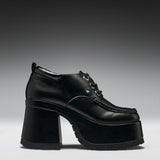 Kinetic Chunky Heeled Shoes-Black