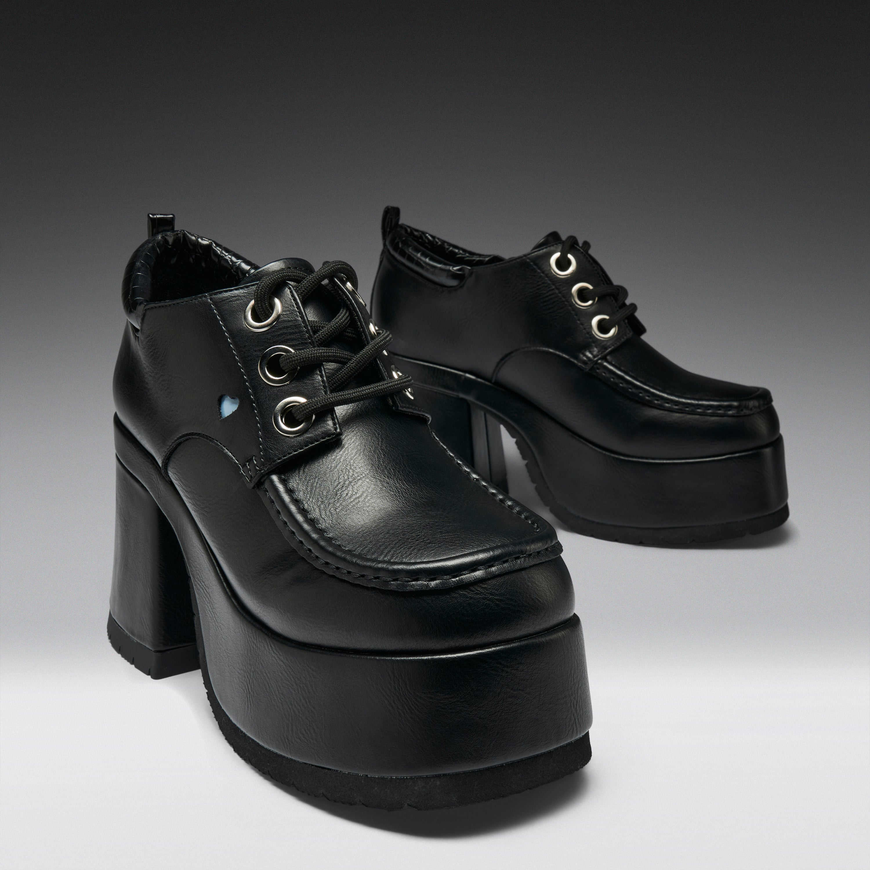 Black Platform Heels for Women (Chunky) - Buy high heels here at KOI KOI footwear Black Platform Heels for Women (Chunky) - Buy high heels here at KOI KOI footwear