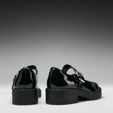 Kishi Tale Black Patent Flat Mary Jane Shoes