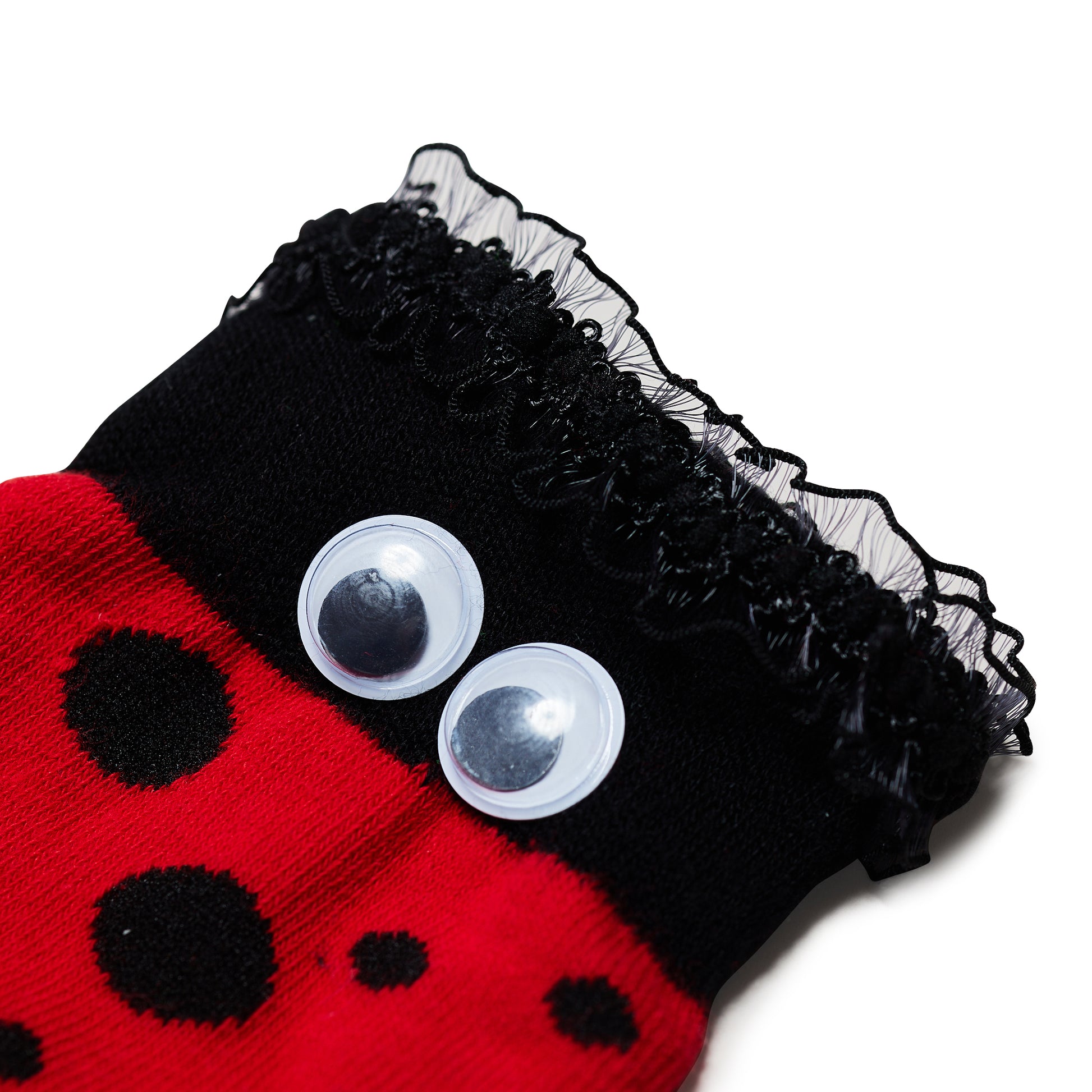 Lucky Ladybird Socks - Accessories - KOI Footwear - Red - Detail View
