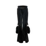 Malacath Zipper Baggy Utility Cargo Pants - Black