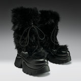 Midnight Sasquatch Fluffy Boots - Black