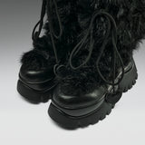 Midnight Sasquatch Fluffy Boots - Black