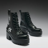 Astro Silver Star & Moon Chunky Boots
