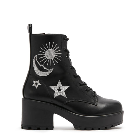 Astro Silver Star & Moon Chunky Boots