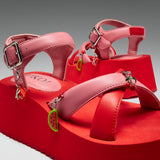 Orchard Flatform Charm Sandals - Red