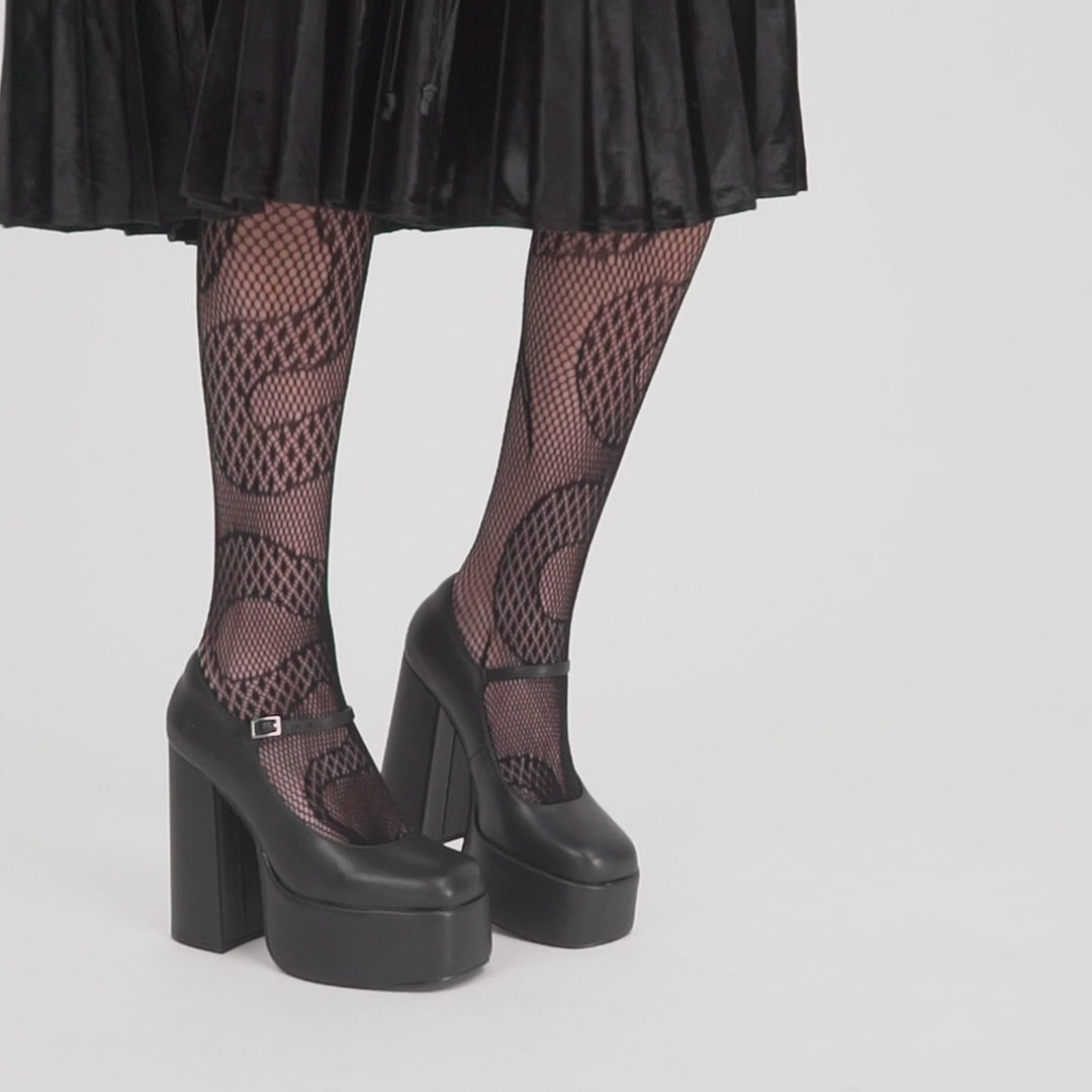 Darkbloom Black Platform Heels - Shoes - KOI Footwear MOD3