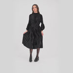KOIBespoke Penumbra Black Pleated Midi Dress_VID