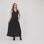 KOI_Bespoke Morose Black Pleated Tie Maxi Dress_VID