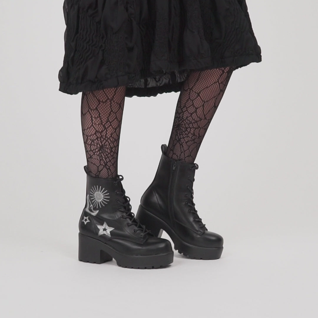 Astro_Silver_Star_and_Moon_Chunky_Boots_VID