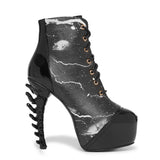 Phantasm Spiny Heel Ankle Boots-Black