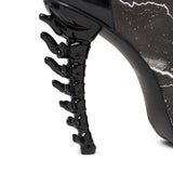 Phantasm Spiny Heel Ankle Boots-Black