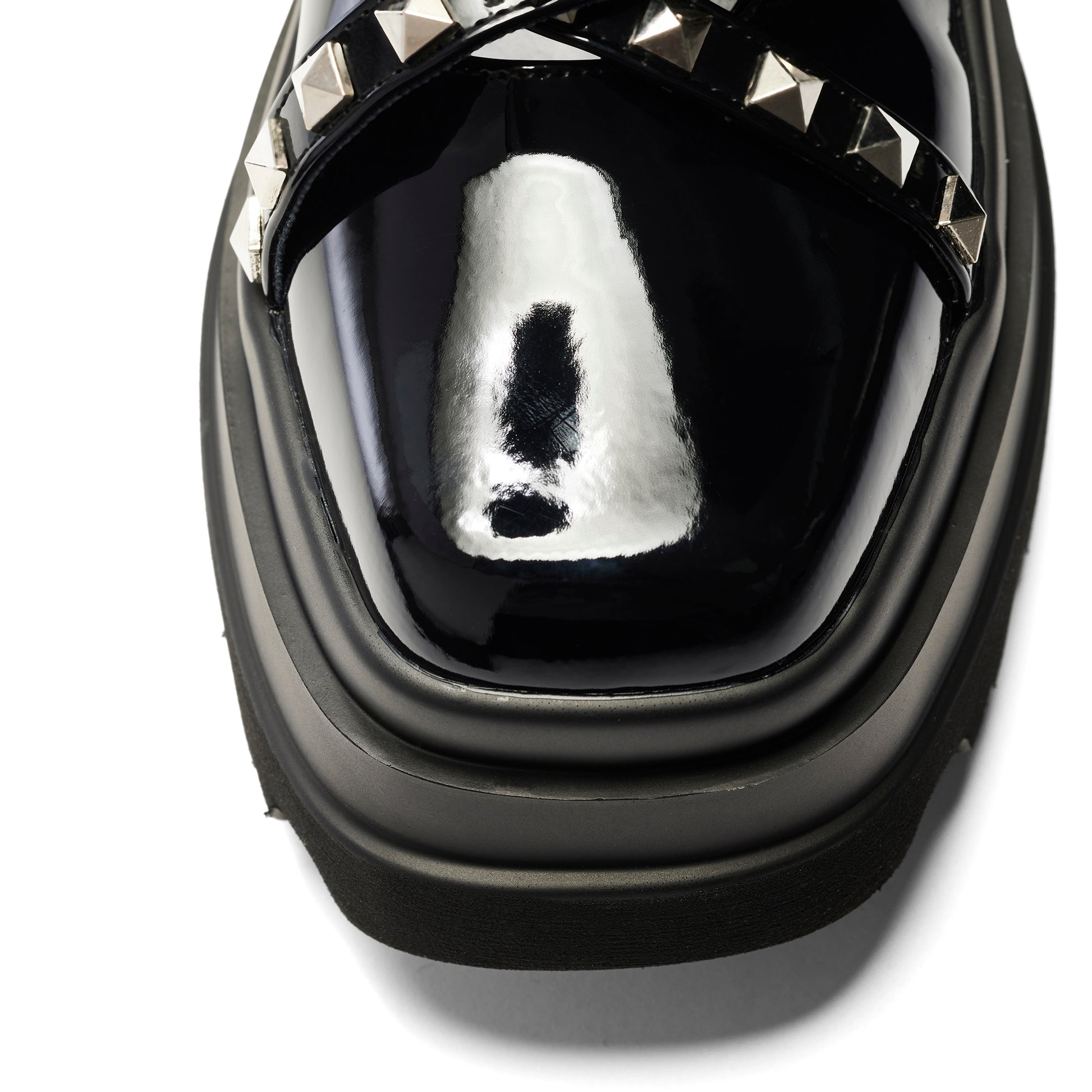 Sima Studded Platform Ballet Shoes - Black - KOI Footwear - Front Detail