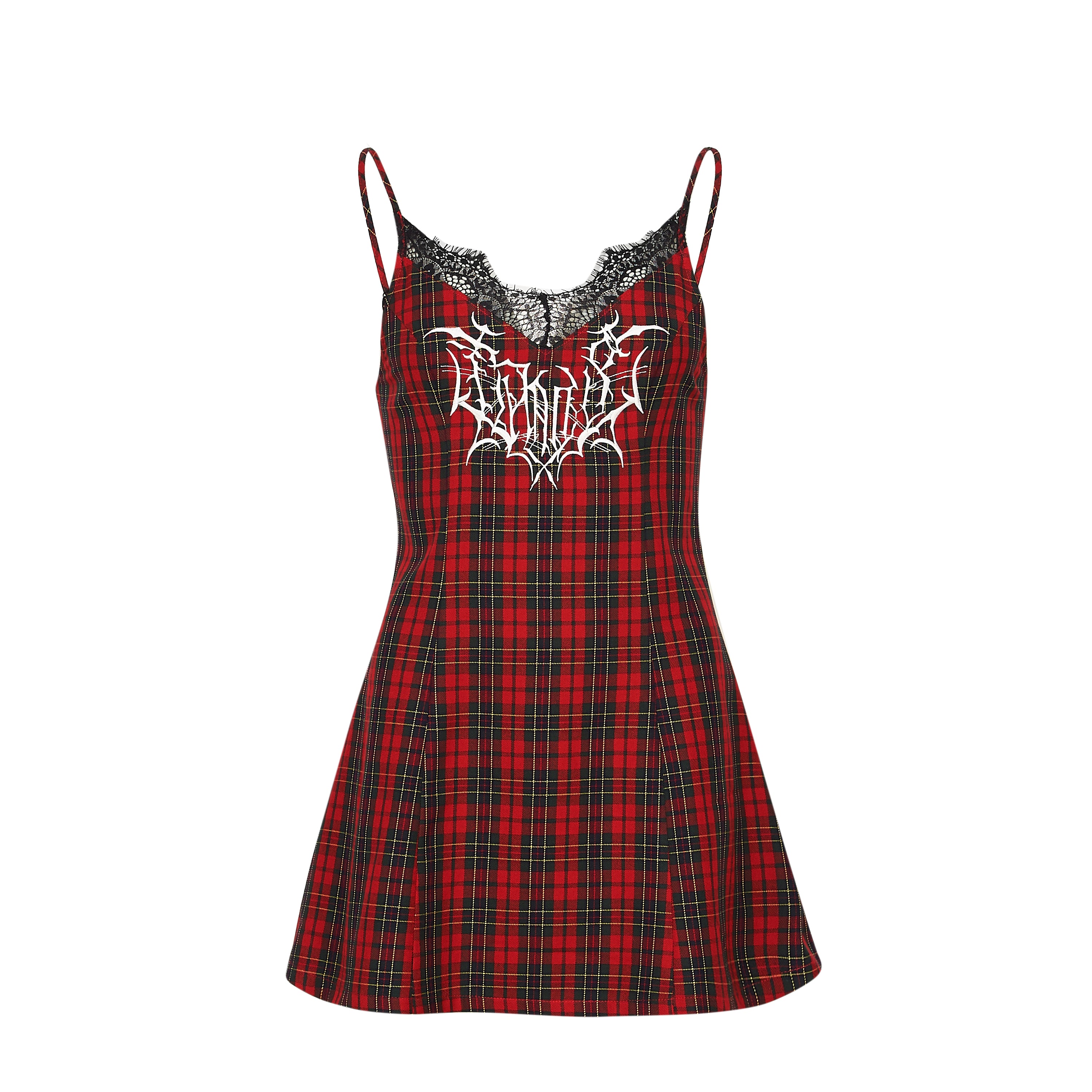 KOI Tarnished Plaid Slip Dress