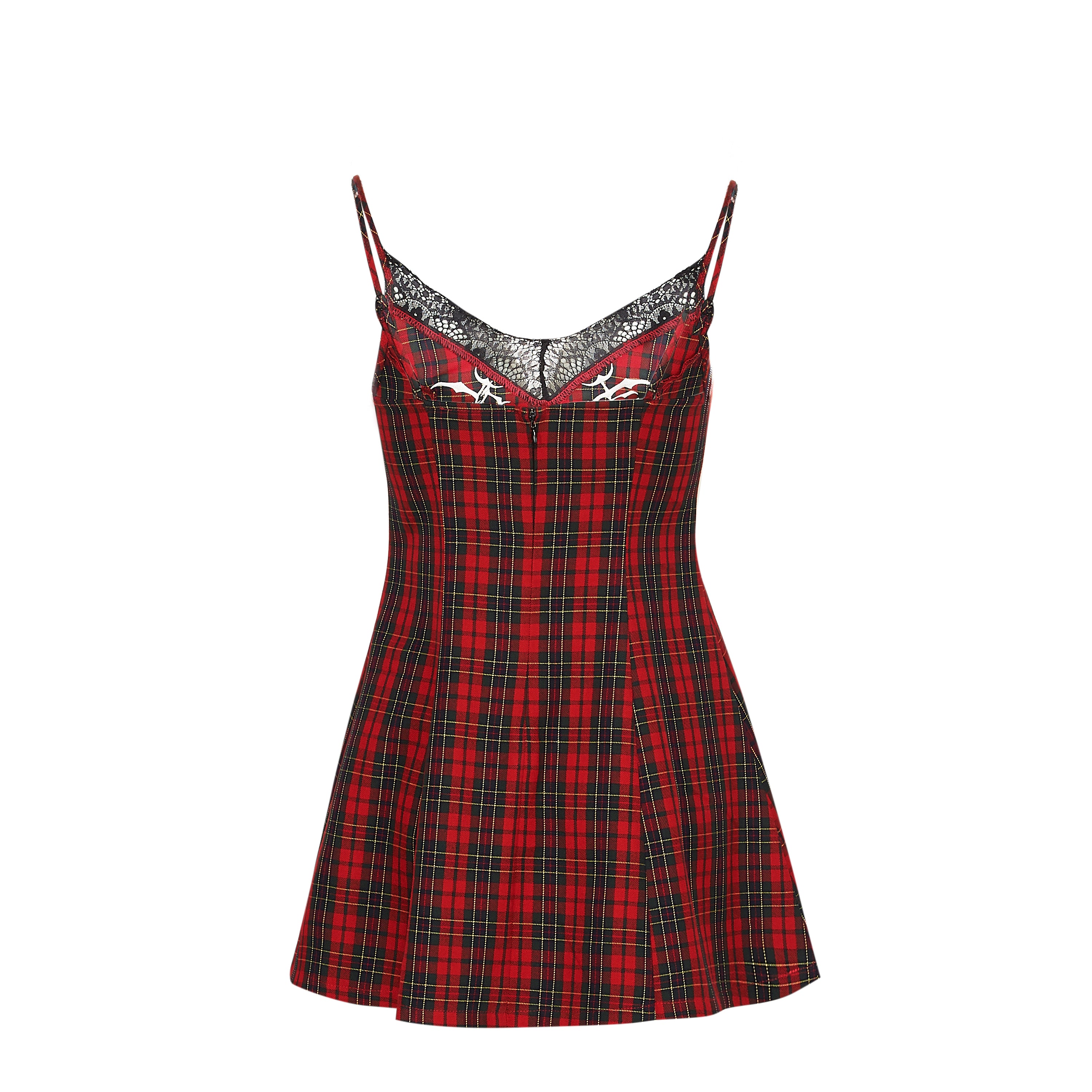 red plaid slip dress Motel Rocks Sanna Slip Dress in Winter Plaid Red Black Shop Hearts
