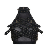 Vault Belted Mesh Crop Top- Black