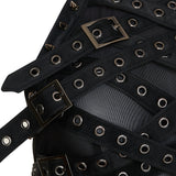 Vault Belted Mesh Crop Top- Black