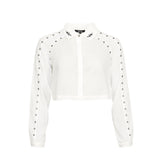 Wisp Cropped Long-Sleeve Shirt - White