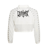 Wisp Cropped Long-Sleeve Shirt - White