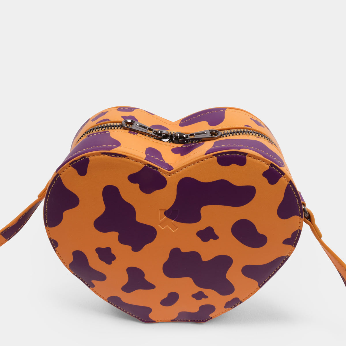 Funky Town Orange Cow Print Bag - Accessories - KOI Footwear - Orange - Zip Detail