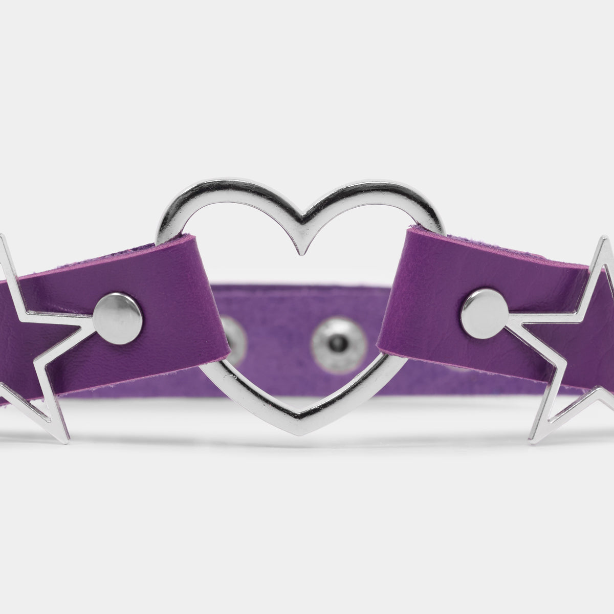Purple Starshine Choker - Accessories - KOI Footwear - Purple - Heart Detail