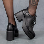 Rei Reloaded Chunky Shoes - Shoes - KOI Footwear - Black - Back and Side View