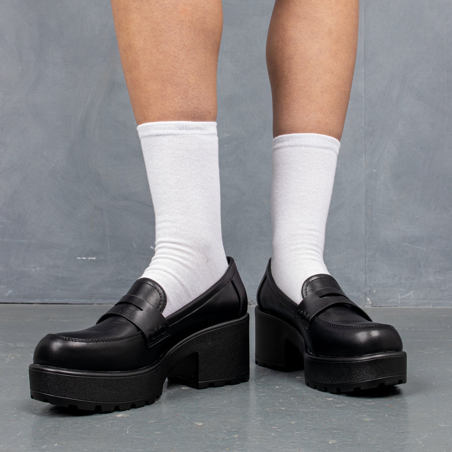 Vigo Classic Chunky Shoes - Shoes - KOI Footwear - Black - Front View