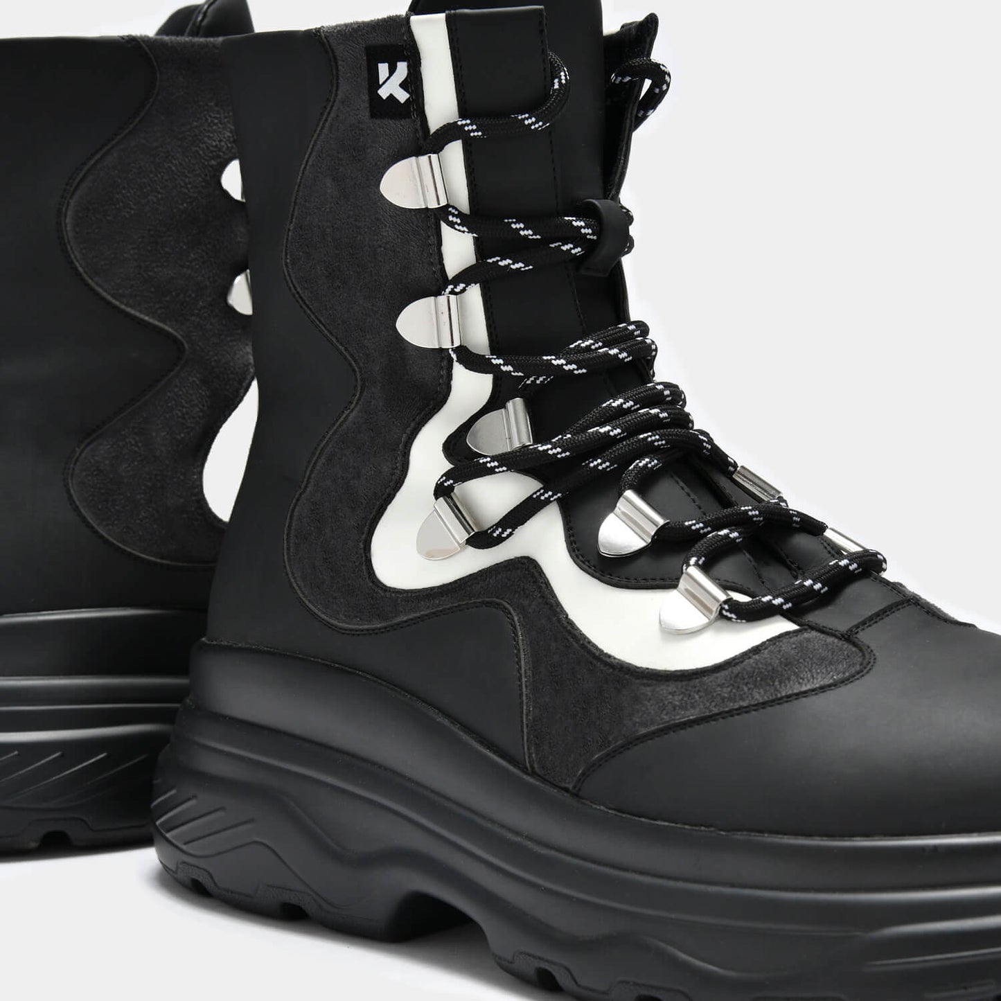 The KSI Men's Trail Boots - Ankle Boots - KOI Footwear - Black - Lace Detail