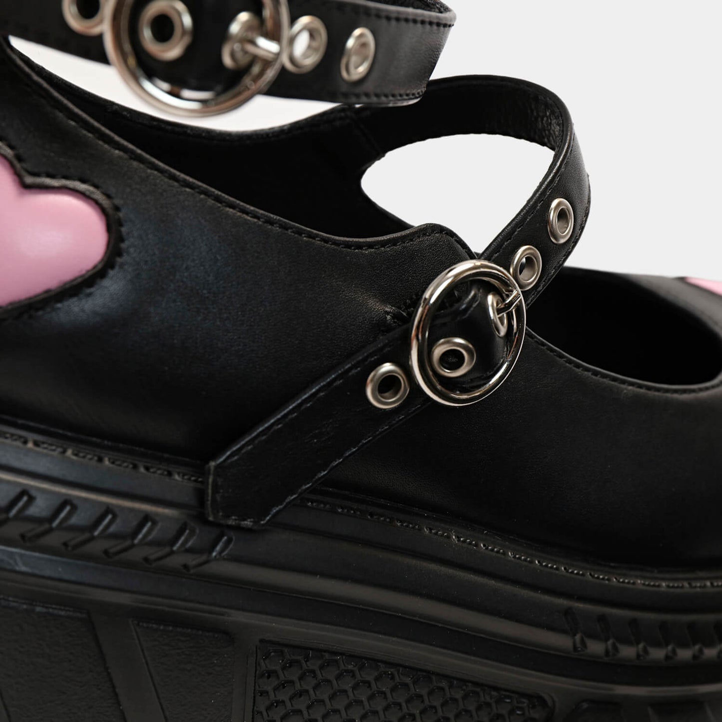 A Warrior's Heart Stomper Shoes - Shoes - KOI Footwear - Black - Buckle Detail