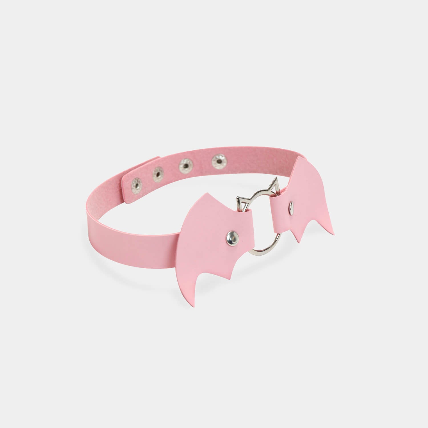 Kawaii Baby Pink Bat Choker - Accessories - KOI Footwear - Pink - Three-Quarter View