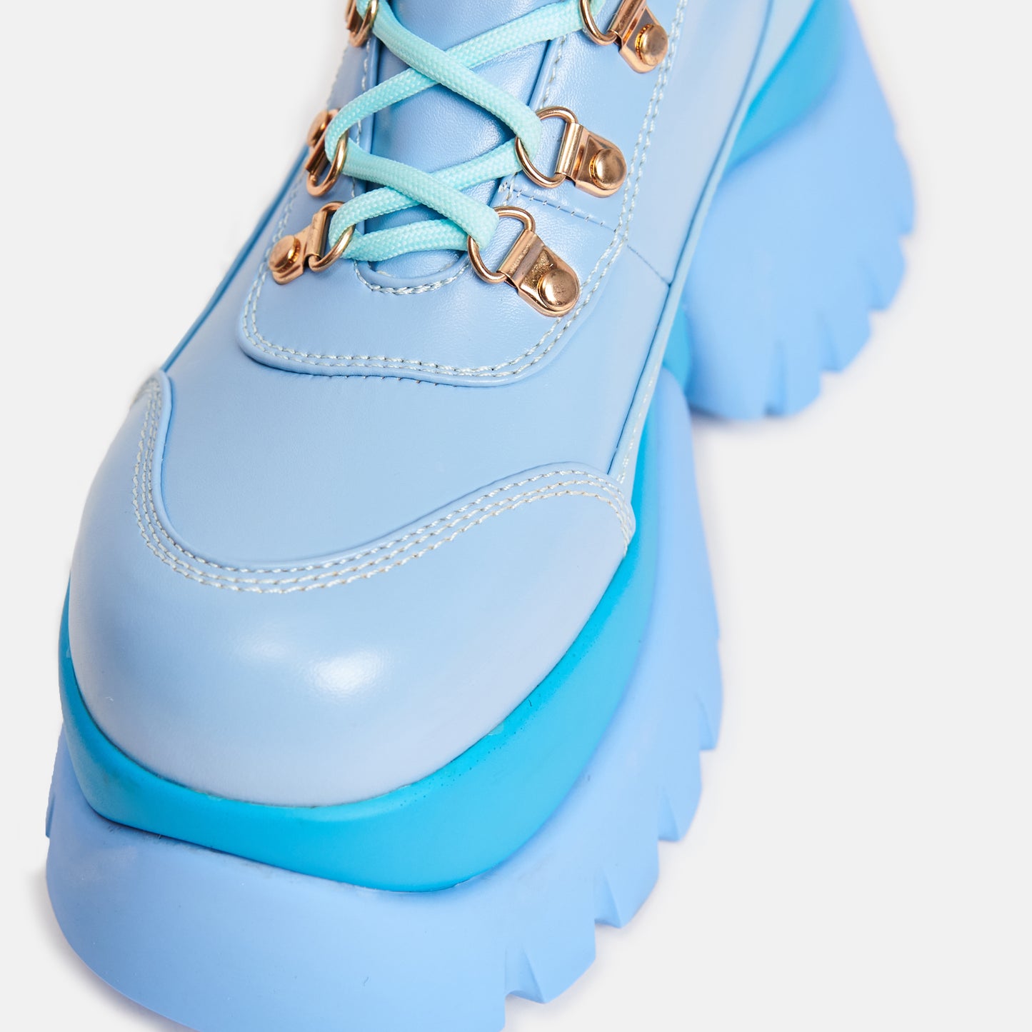 Crybaby Blue Vilun Platform Boots - Ankle Boots - KOI Footwear - Blue - Platform Detail