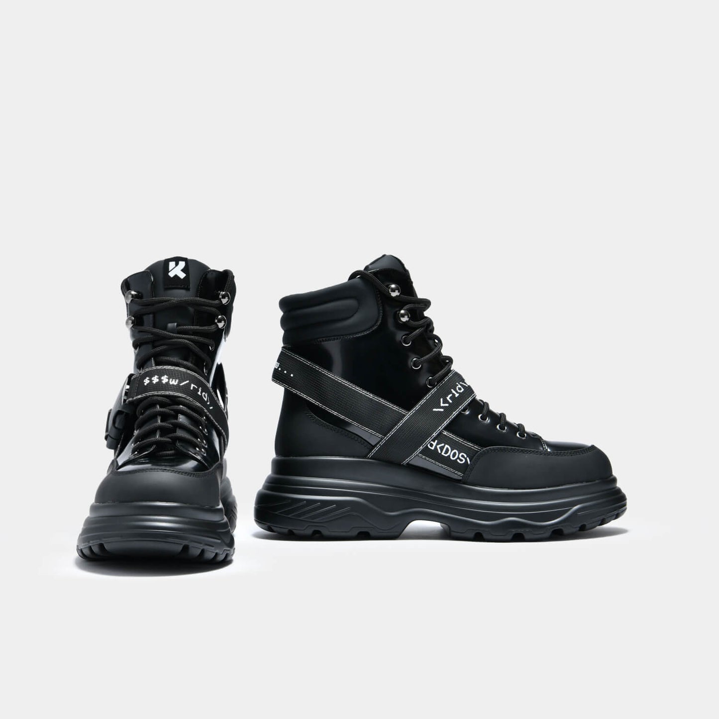 Cypher Men's Black Trail Boots - Ankle Boots - KOI Footwear - Black - Front and Side View