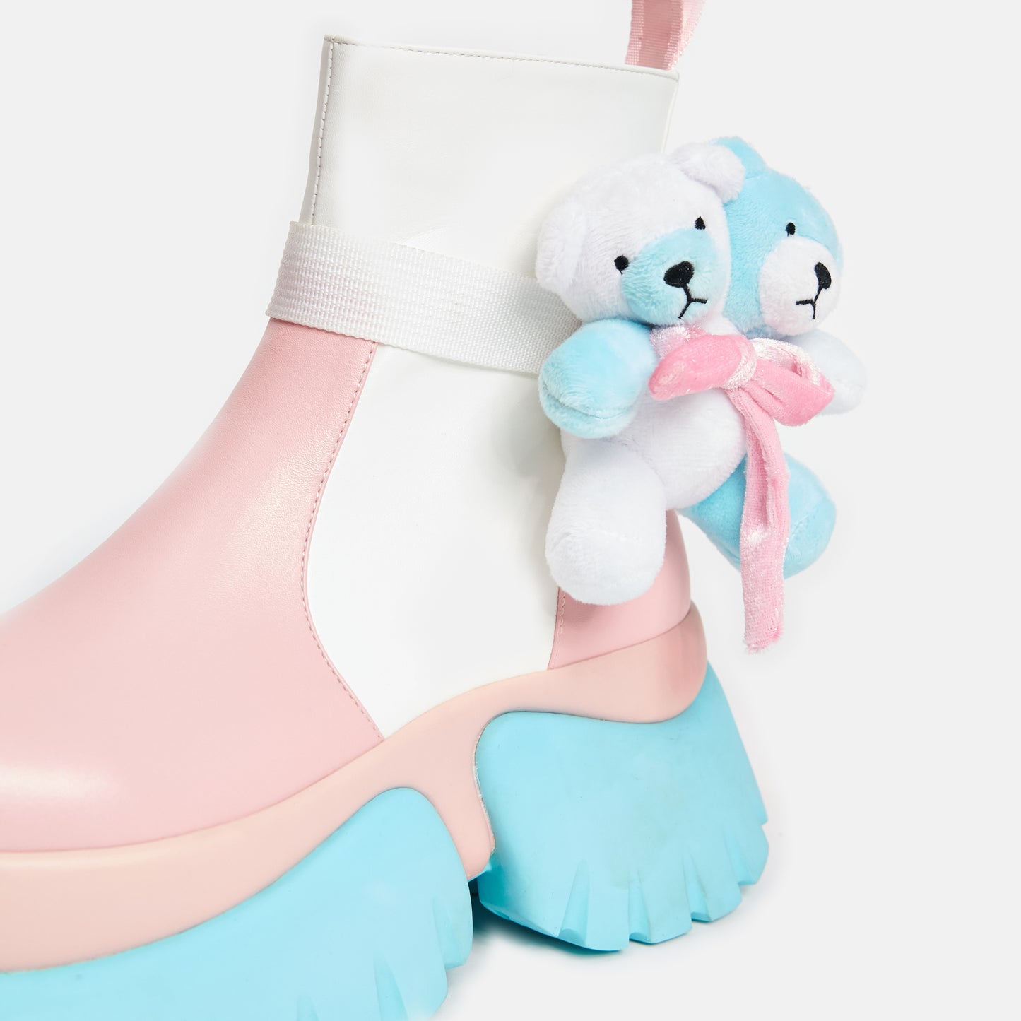 Teddy Bear Pastel Platform Boots - Ankle Boots - KOI Footwear - Multi - Platform Detail