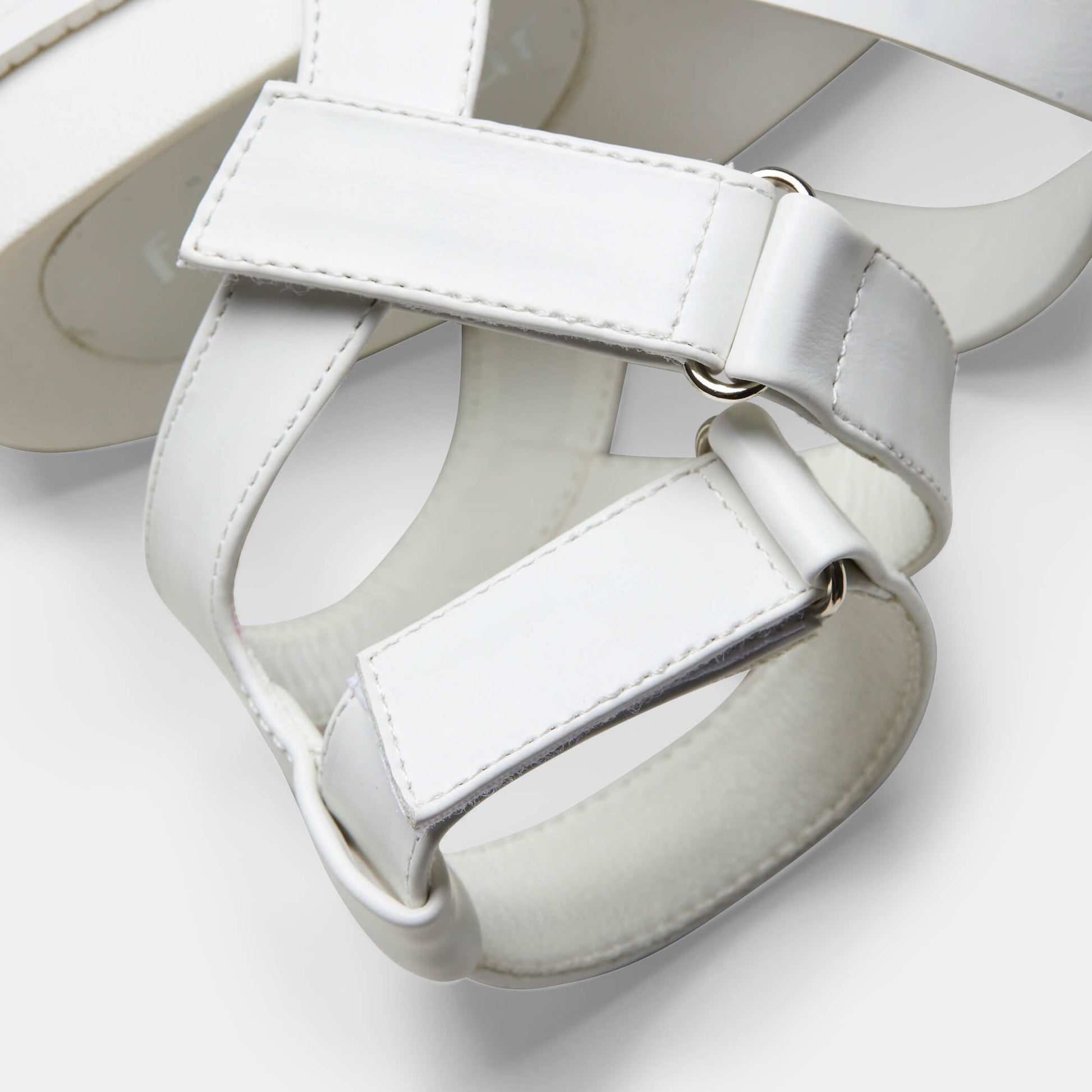 CRIX White Chunky Flatform Sandals - Sandals - KOI Footwear - White - Strap Detail