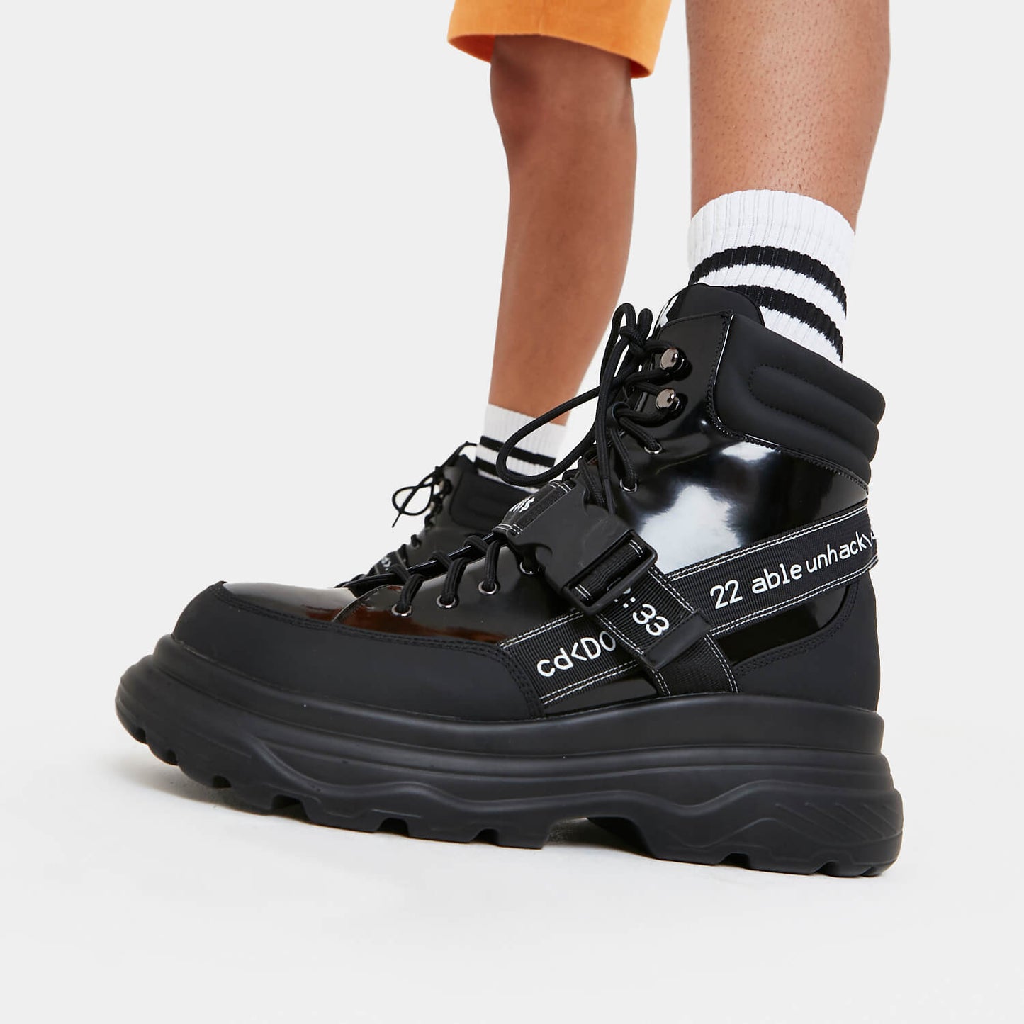 Cypher Men's Black Trail Boots - Ankle Boots - KOI Footwear - Black - Model Side View