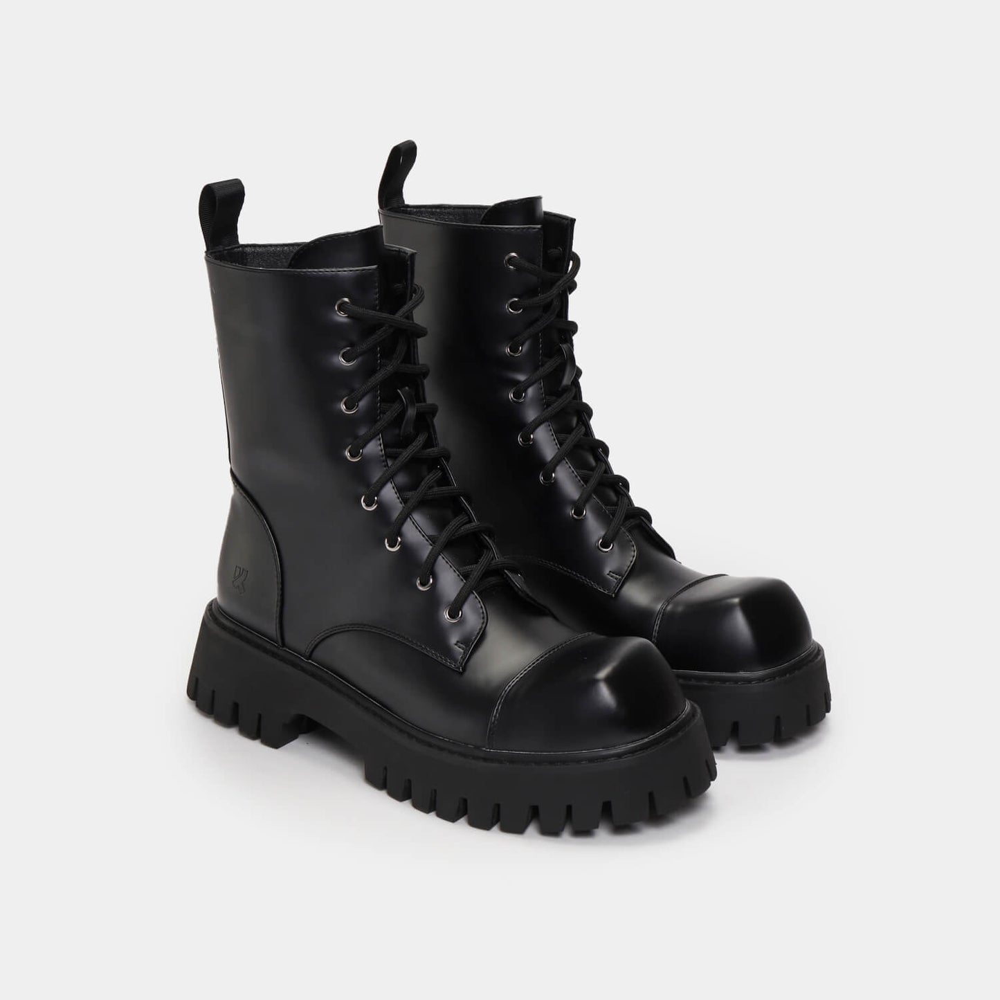 Gimli Men's Black Square Toe Lace Up Boots - Ankle Boots - KOI Footwear - Black - Three-Quarter View