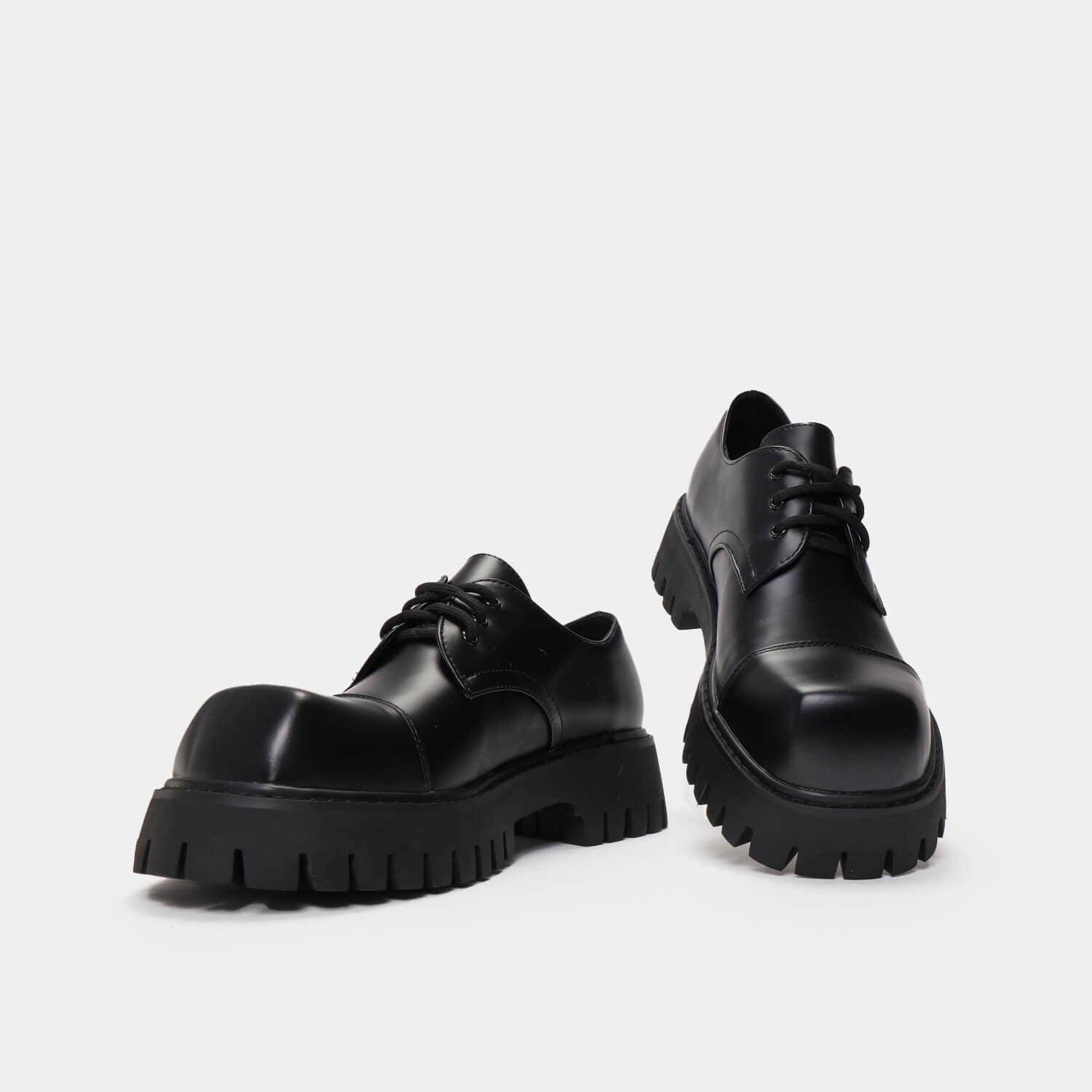The Corrupter Men's Square Toe Shoes - Shoes - KOI Footwear - Black - Front View