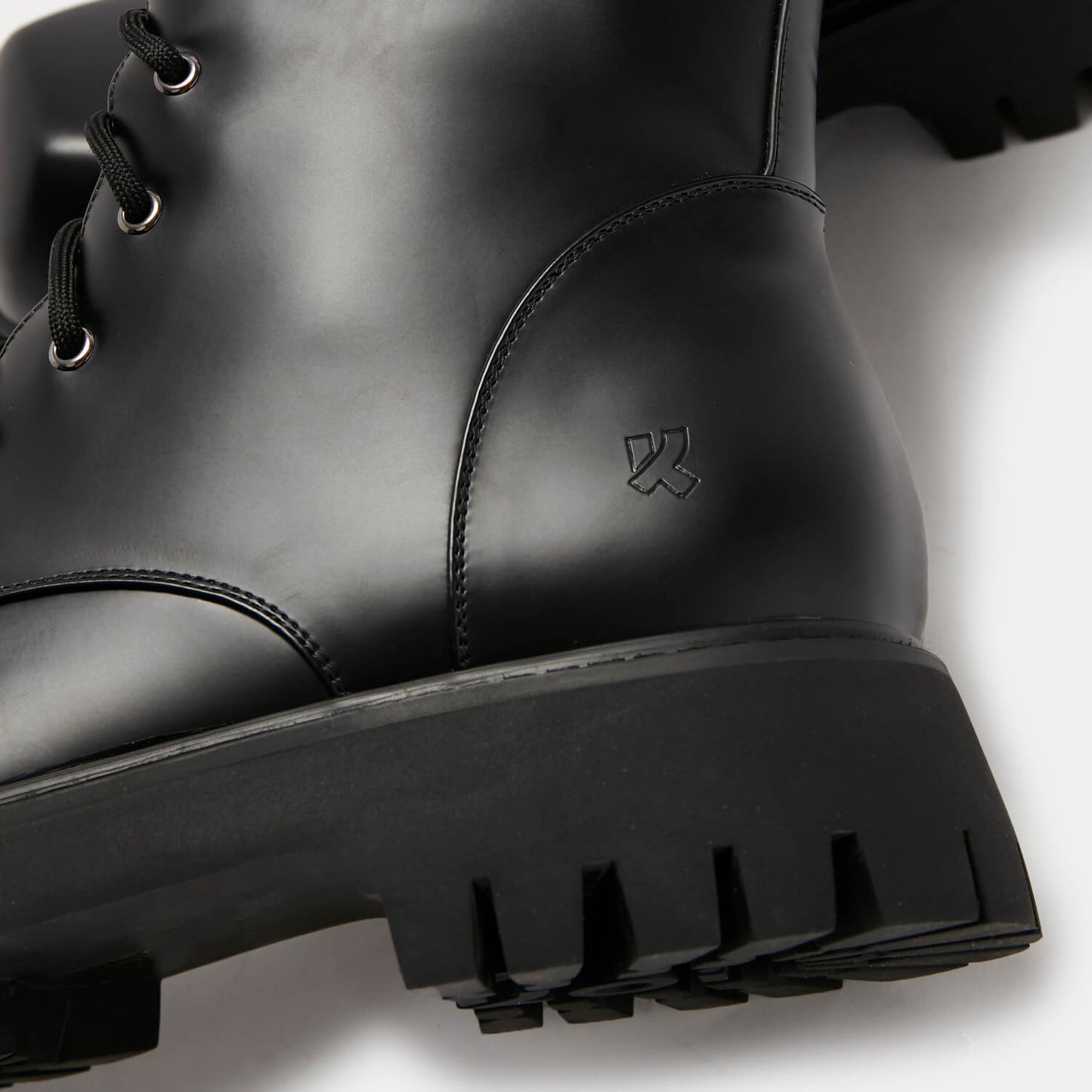 Gimli Men's Black Square Toe Lace Up Boots - Ankle Boots - KOI Footwear - Black - Platform Detail