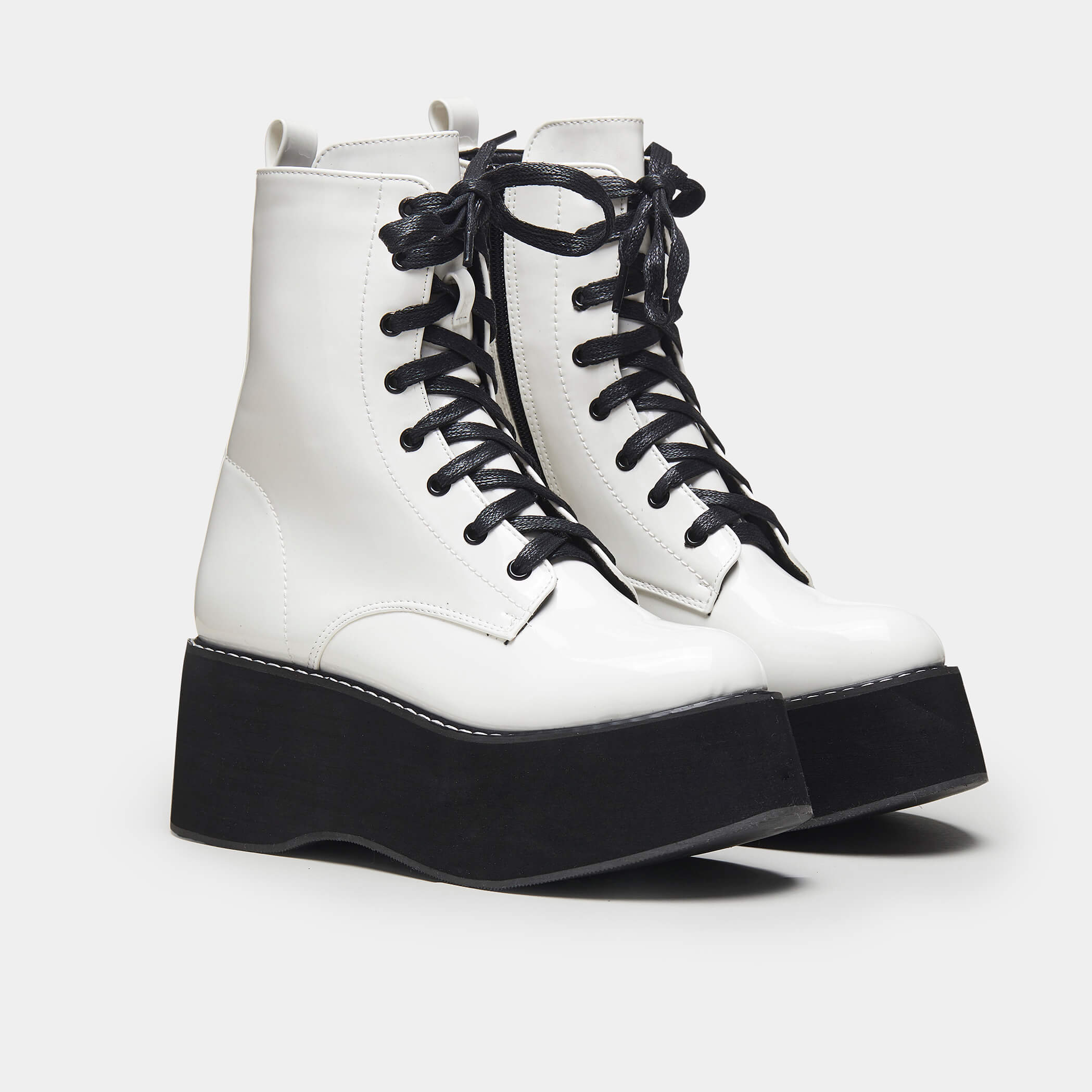 KOI Footwear ARKON Mega Platform Patent Boots Vegan Mega Platform Boots