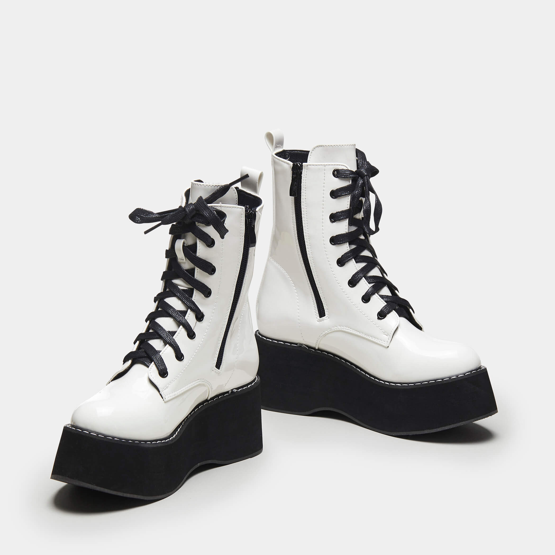 KOI Footwear ARKON Mega Platform Patent Boots Vegan Mega Platform Boots