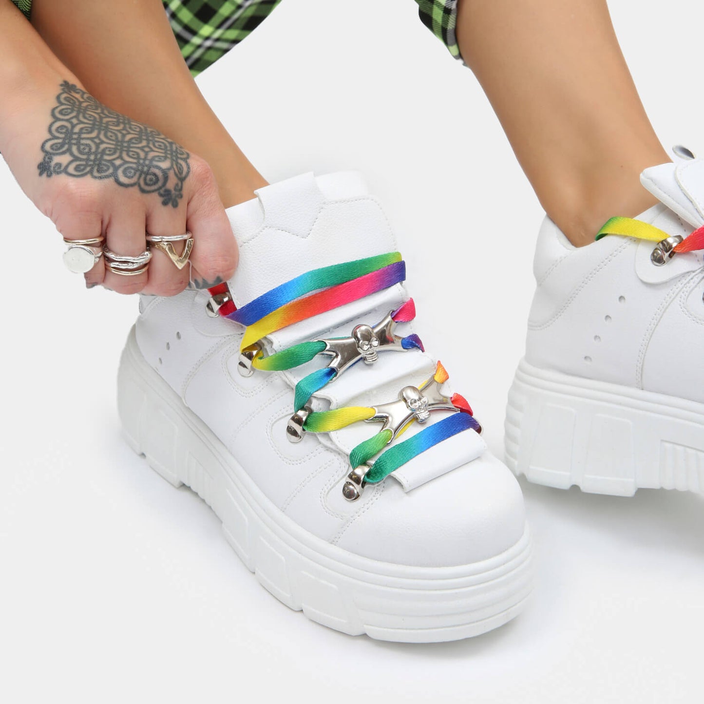 Rainbow Laces - Accessories - KOI Footwear - Multi - Side Example