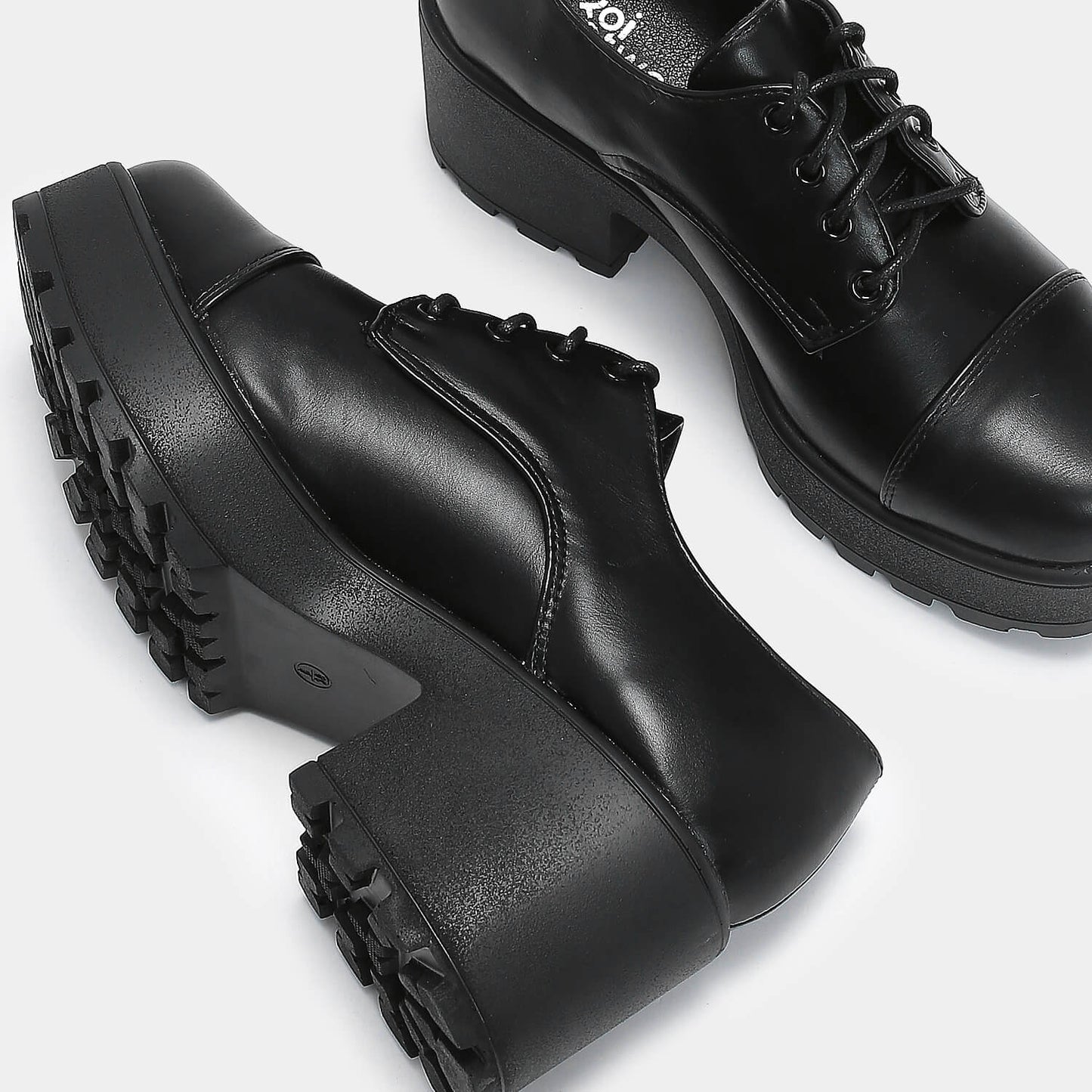 Rei Chunky Lace Up Shoes - Shoes - KOI Footwear - Black - Top View